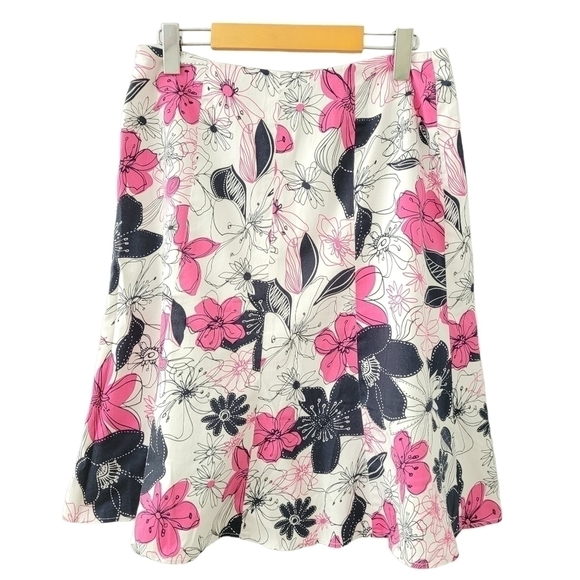 Floral Fit N Flare Midi Skirt Size 10 Vintage - Picture 3 of 10